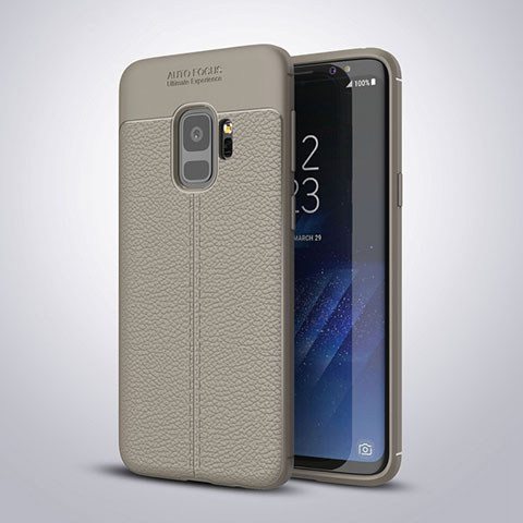 Silikon Hülle Handyhülle Gummi Schutzhülle Leder Tasche S01 für Samsung Galaxy S9 Grau