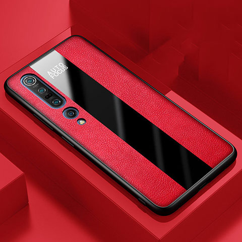 Silikon Hülle Handyhülle Gummi Schutzhülle Leder Tasche S01 für Xiaomi Mi 10 Pro Rot