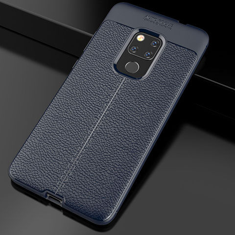 Silikon Hülle Handyhülle Gummi Schutzhülle Leder Tasche S02 für Huawei Mate 20 Blau