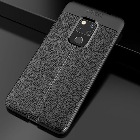 Silikon Hülle Handyhülle Gummi Schutzhülle Leder Tasche S02 für Huawei Mate 20 Schwarz