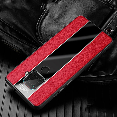 Silikon Hülle Handyhülle Gummi Schutzhülle Leder Tasche S02 für Huawei Mate 30 Lite Rot