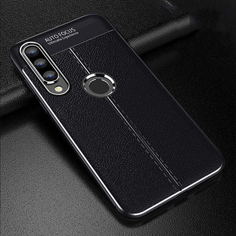 Silikon Hülle Handyhülle Gummi Schutzhülle Leder Tasche S02 für Huawei P30 Lite XL Schwarz