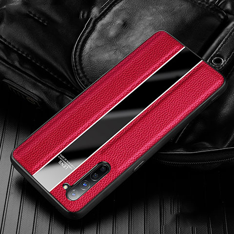 Silikon Hülle Handyhülle Gummi Schutzhülle Leder Tasche S02 für Oppo F15 Rot