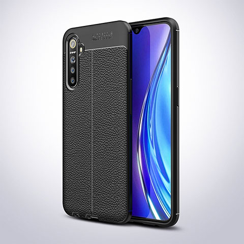 Silikon Hülle Handyhülle Gummi Schutzhülle Leder Tasche S02 für Oppo K5 Schwarz