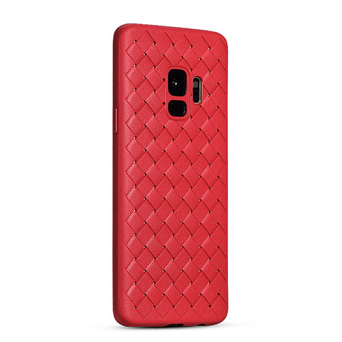 Silikon Hülle Handyhülle Gummi Schutzhülle Leder Tasche S02 für Samsung Galaxy S9 Rot