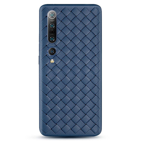 Silikon Hülle Handyhülle Gummi Schutzhülle Leder Tasche S02 für Xiaomi Mi 10 Pro Blau