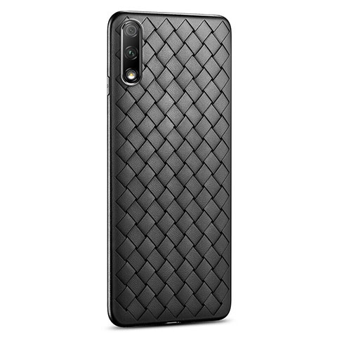 Silikon Hülle Handyhülle Gummi Schutzhülle Leder Tasche S03 für Huawei P Smart Z (2019) Schwarz