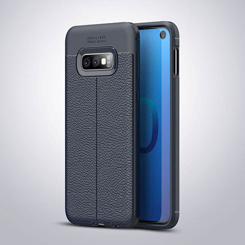 Silikon Hülle Handyhülle Gummi Schutzhülle Leder Tasche S03 für Samsung Galaxy S10e Blau