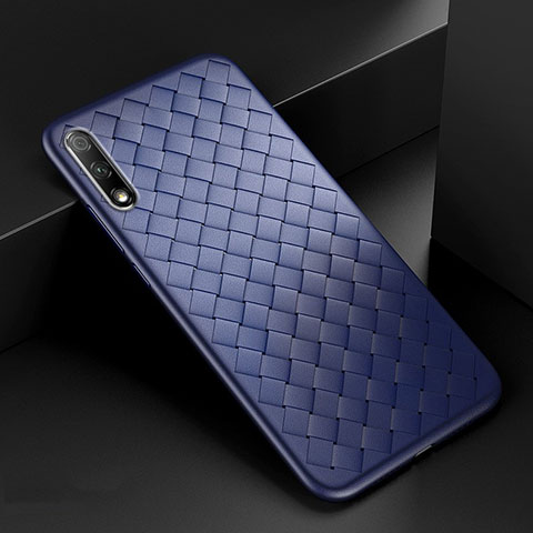 Silikon Hülle Handyhülle Gummi Schutzhülle Leder Tasche S04 für Huawei P Smart Z (2019) Blau