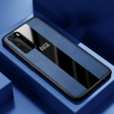 Silikon Hülle Handyhülle Gummi Schutzhülle Leder Tasche S04 für Huawei P40 Pro Blau