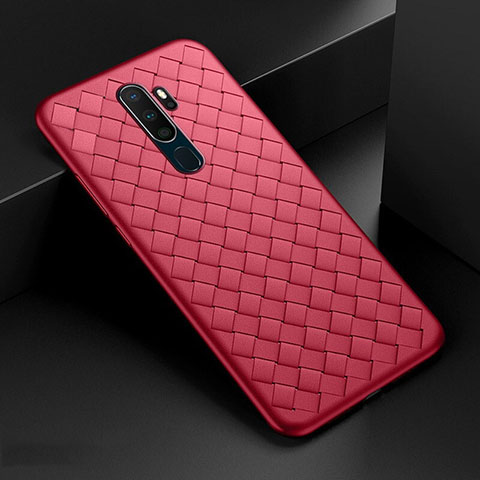 Silikon Hülle Handyhülle Gummi Schutzhülle Leder Tasche S04 für Oppo A11 Rot