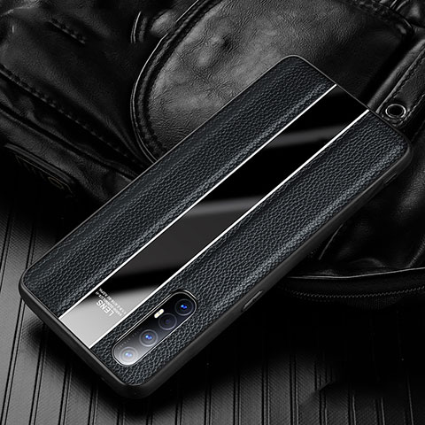 Silikon Hülle Handyhülle Gummi Schutzhülle Leder Tasche S04 für Oppo Reno3 Pro Schwarz