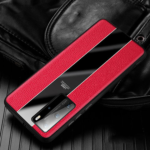 Silikon Hülle Handyhülle Gummi Schutzhülle Leder Tasche S05 für Huawei P40 Pro Rot