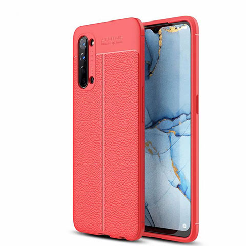 Silikon Hülle Handyhülle Gummi Schutzhülle Leder Tasche S05 für Oppo Find X2 Lite Rot