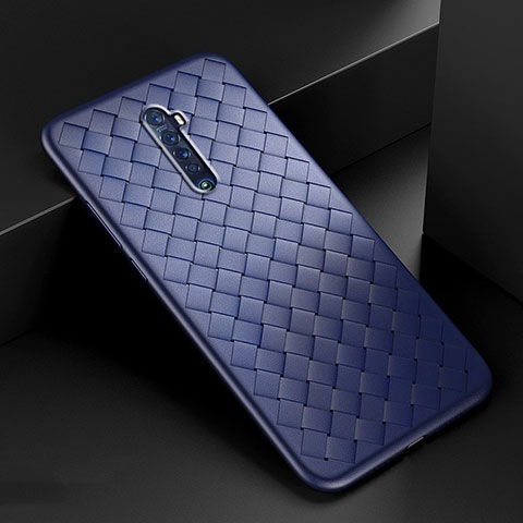 Silikon Hülle Handyhülle Gummi Schutzhülle Leder Tasche S07 für Oppo Reno2 Blau