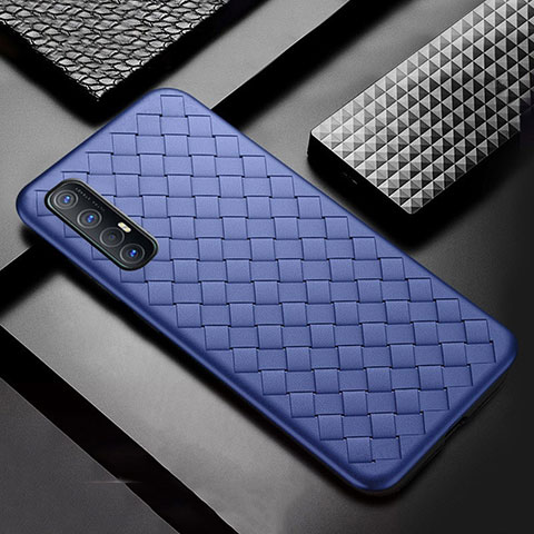 Silikon Hülle Handyhülle Gummi Schutzhülle Leder Tasche S08 für Oppo Find X2 Neo Blau