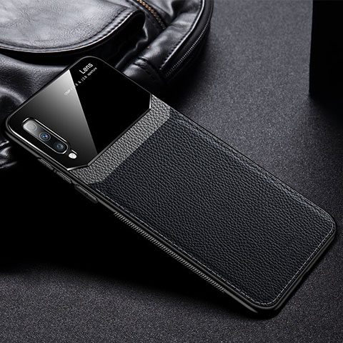 Silikon Hülle Handyhülle Gummi Schutzhülle Leder Tasche Z01 für Samsung Galaxy A70 Schwarz