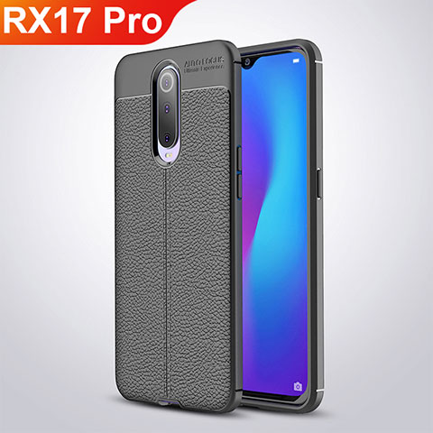 Silikon Hülle Handyhülle Gummi Schutzhülle Leder W01 für Oppo RX17 Pro Schwarz