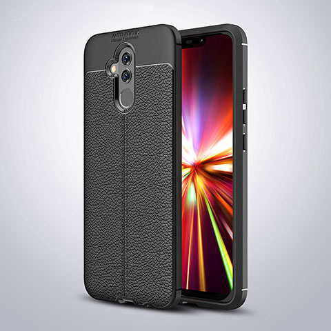 Silikon Hülle Handyhülle Gummi Schutzhülle Leder W03 für Huawei Mate 20 Lite Schwarz