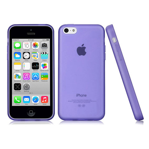 Silikon Hülle Handyhülle Gummi Schutzhülle Matt für Apple iPhone 5C Violett