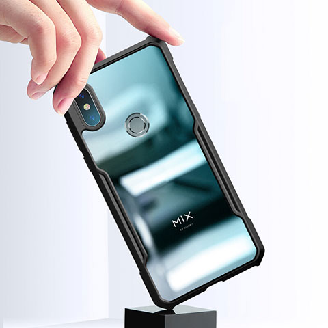 Silikon Hülle Handyhülle Gummi Schutzhülle Spiegel für Xiaomi Mi Mix 3 Schwarz