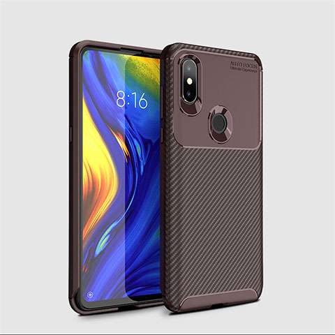 Silikon Hülle Handyhülle Gummi Schutzhülle Tasche Köper A01 für Xiaomi Mi Mix 3 Braun