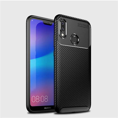 Silikon Hülle Handyhülle Gummi Schutzhülle Tasche Köper für Huawei Nova 3e Schwarz