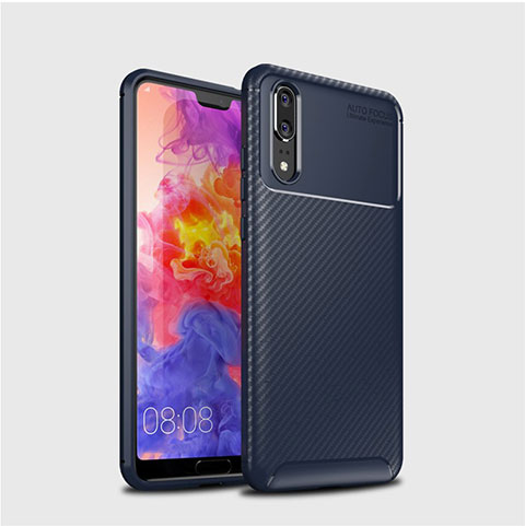 Silikon Hülle Handyhülle Gummi Schutzhülle Tasche Köper für Huawei P20 Blau