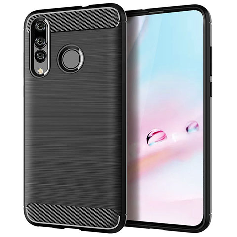 Silikon Hülle Handyhülle Gummi Schutzhülle Tasche Köper für Huawei P30 Lite New Edition Schwarz