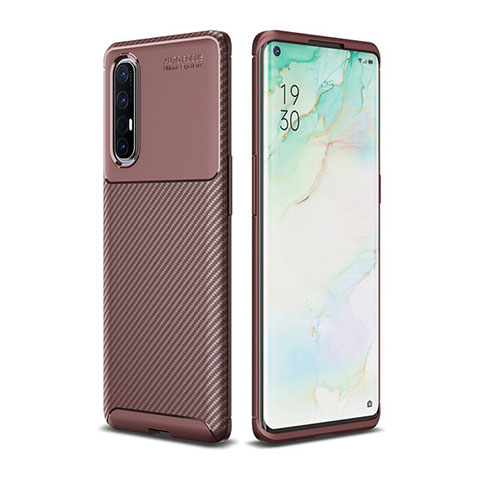 Silikon Hülle Handyhülle Gummi Schutzhülle Tasche Köper für Oppo Find X2 Neo Braun