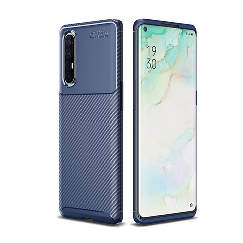 Silikon Hülle Handyhülle Gummi Schutzhülle Tasche Köper für Oppo Reno3 Pro Blau