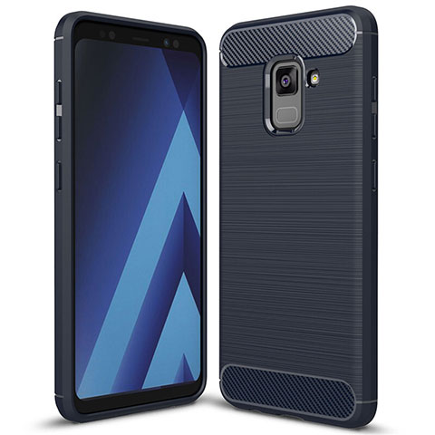 Silikon Hülle Handyhülle Gummi Schutzhülle Tasche Köper für Samsung Galaxy A5 (2018) A530F Blau