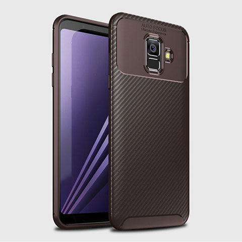 Silikon Hülle Handyhülle Gummi Schutzhülle Tasche Köper für Samsung Galaxy A6 (2018) Braun