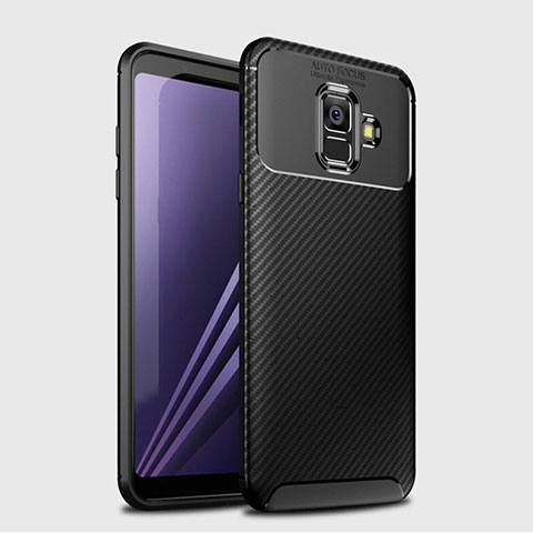 Silikon Hülle Handyhülle Gummi Schutzhülle Tasche Köper für Samsung Galaxy A6 (2018) Dual SIM Schwarz