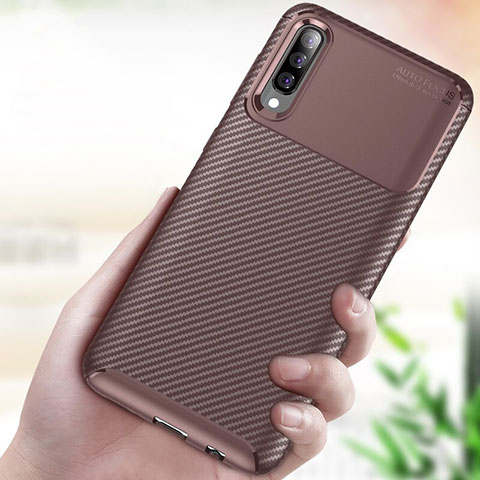 Silikon Hülle Handyhülle Gummi Schutzhülle Tasche Köper für Samsung Galaxy A70S Braun