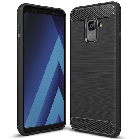 Silikon Hülle Handyhülle Gummi Schutzhülle Tasche Köper für Samsung Galaxy A8+ A8 Plus (2018) Duos A730F Schwarz