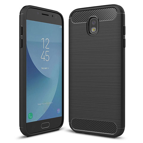 Silikon Hülle Handyhülle Gummi Schutzhülle Tasche Köper für Samsung Galaxy J5 (2017) Duos J530F Schwarz