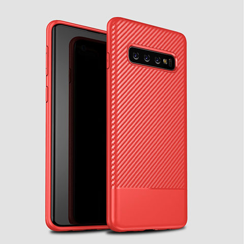 Silikon Hülle Handyhülle Gummi Schutzhülle Tasche Köper für Samsung Galaxy S10 5G Rot