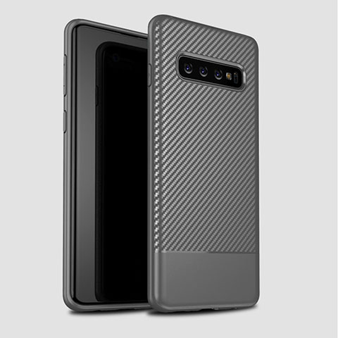 Silikon Hülle Handyhülle Gummi Schutzhülle Tasche Köper für Samsung Galaxy S10 Grau