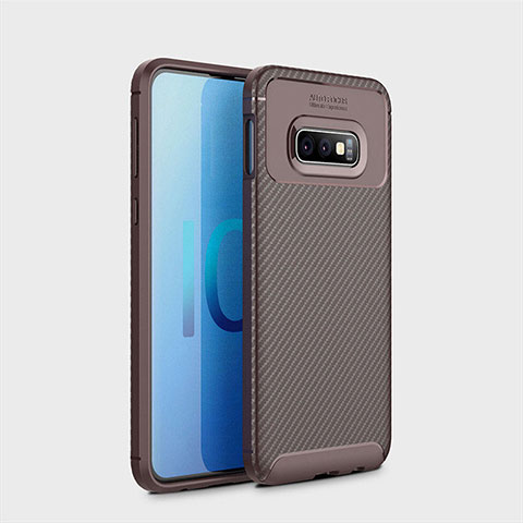 Silikon Hülle Handyhülle Gummi Schutzhülle Tasche Köper für Samsung Galaxy S10e Braun