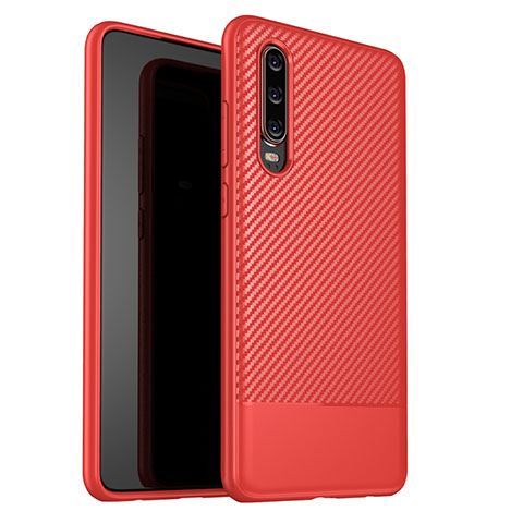 Silikon Hülle Handyhülle Gummi Schutzhülle Tasche Köper G02 für Huawei P30 Rot