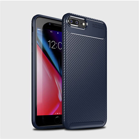 Silikon Hülle Handyhülle Gummi Schutzhülle Tasche Köper S01 für Apple iPhone 8 Plus Blau