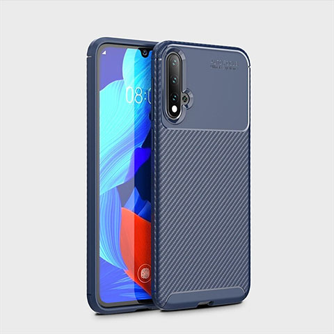 Silikon Hülle Handyhülle Gummi Schutzhülle Tasche Köper S01 für Huawei Nova 5 Blau