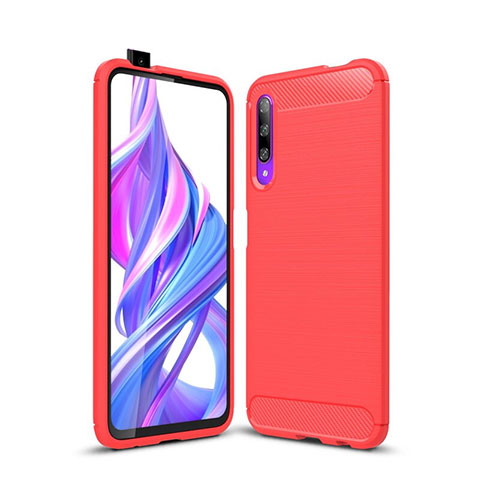 Silikon Hülle Handyhülle Gummi Schutzhülle Tasche Köper S01 für Huawei P Smart Pro (2019) Rot