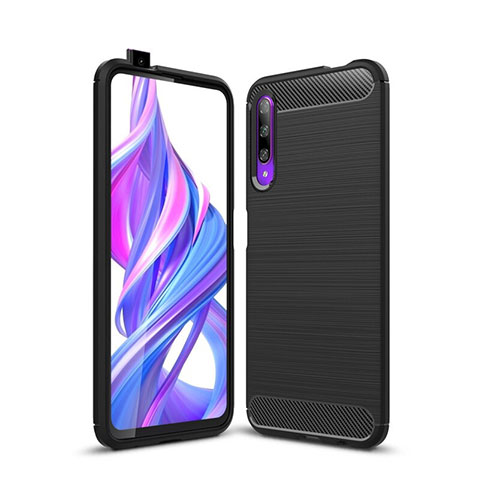 Silikon Hülle Handyhülle Gummi Schutzhülle Tasche Köper S01 für Huawei P Smart Pro (2019) Schwarz