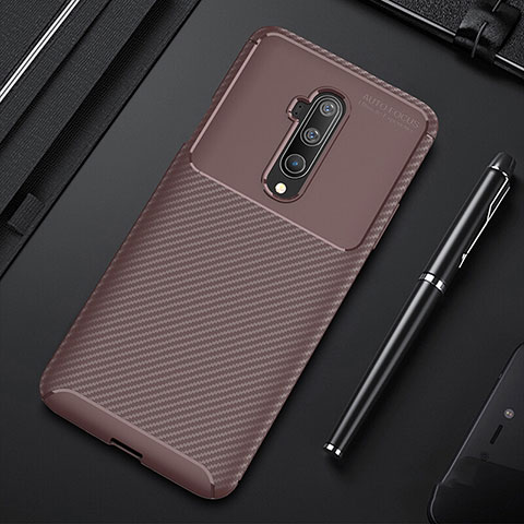 Silikon Hülle Handyhülle Gummi Schutzhülle Tasche Köper S01 für OnePlus 7T Pro 5G Braun