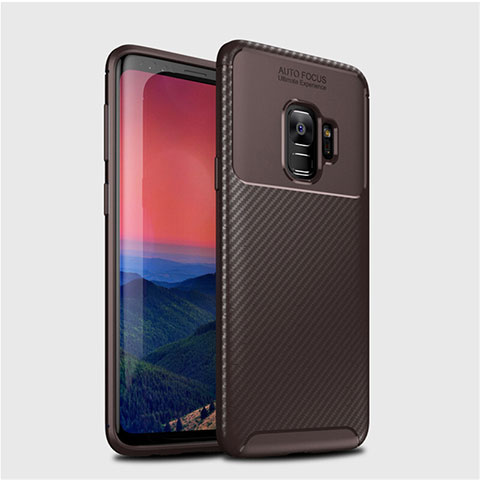 Silikon Hülle Handyhülle Gummi Schutzhülle Tasche Köper S01 für Samsung Galaxy S9 Braun