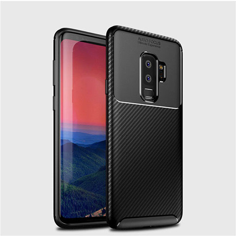 Silikon Hülle Handyhülle Gummi Schutzhülle Tasche Köper S01 für Samsung Galaxy S9 Plus Schwarz