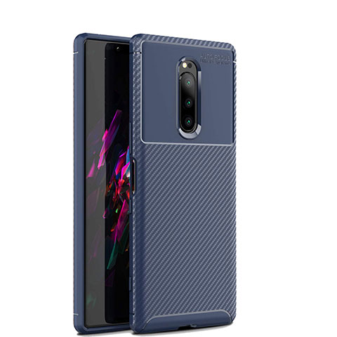 Silikon Hülle Handyhülle Gummi Schutzhülle Tasche Köper S01 für Sony Xperia 1 Blau