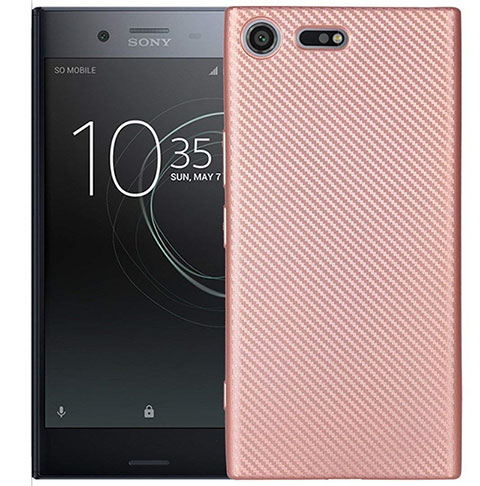 Silikon Hülle Handyhülle Gummi Schutzhülle Tasche Köper S01 für Sony Xperia XZ1 Compact Rosegold